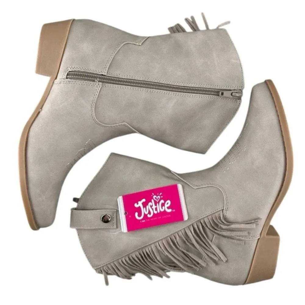 Justice Girls Cowgirl Western Boots With Fringe Size 2
